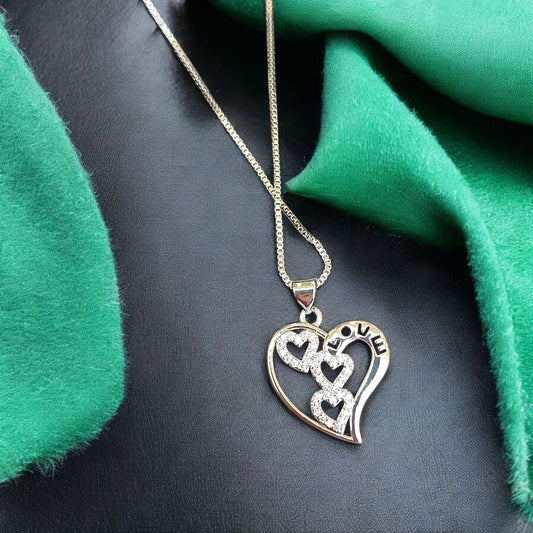 Hearts in Heart Silver Pendant