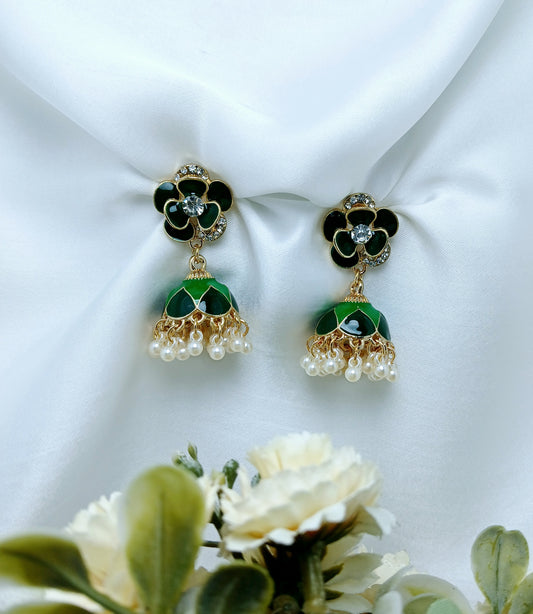 Elegant Flower Jhumkaas - Essentique