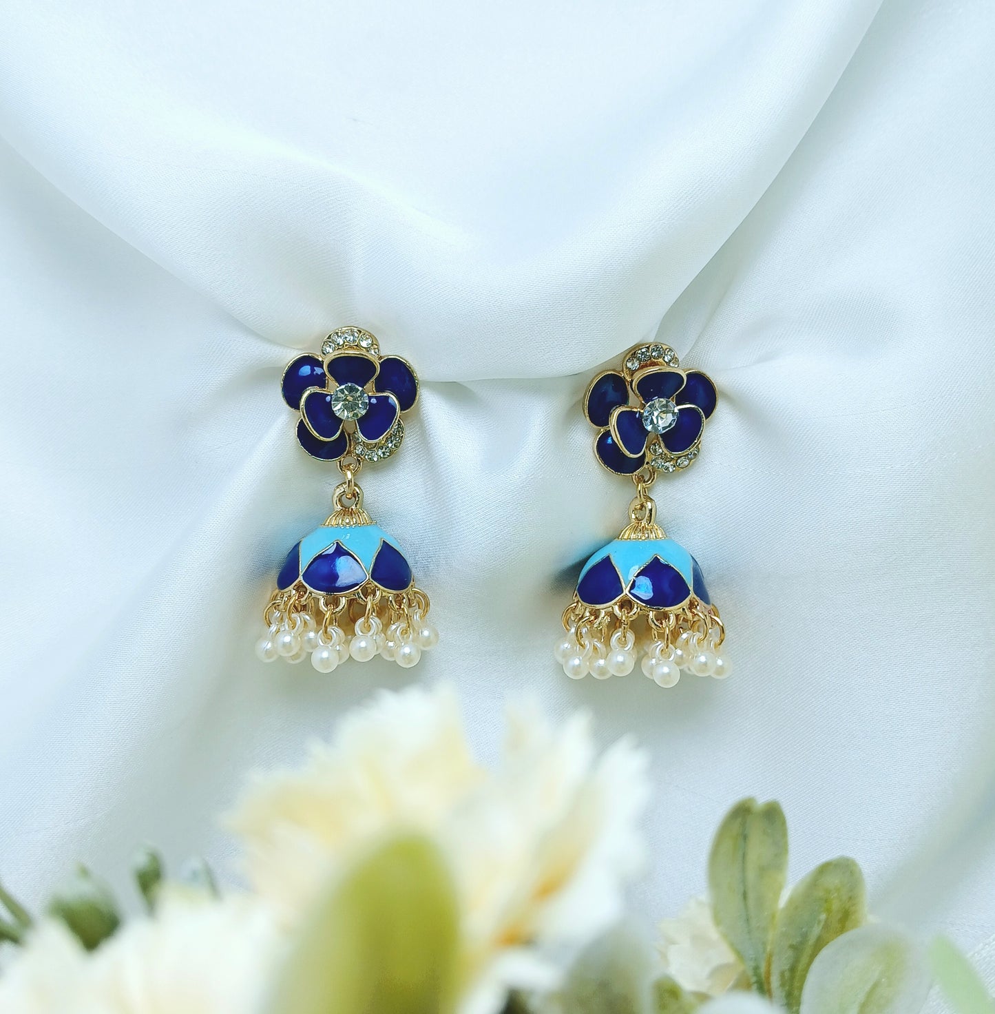 Elegant Flower Jhumkaas - Essentique