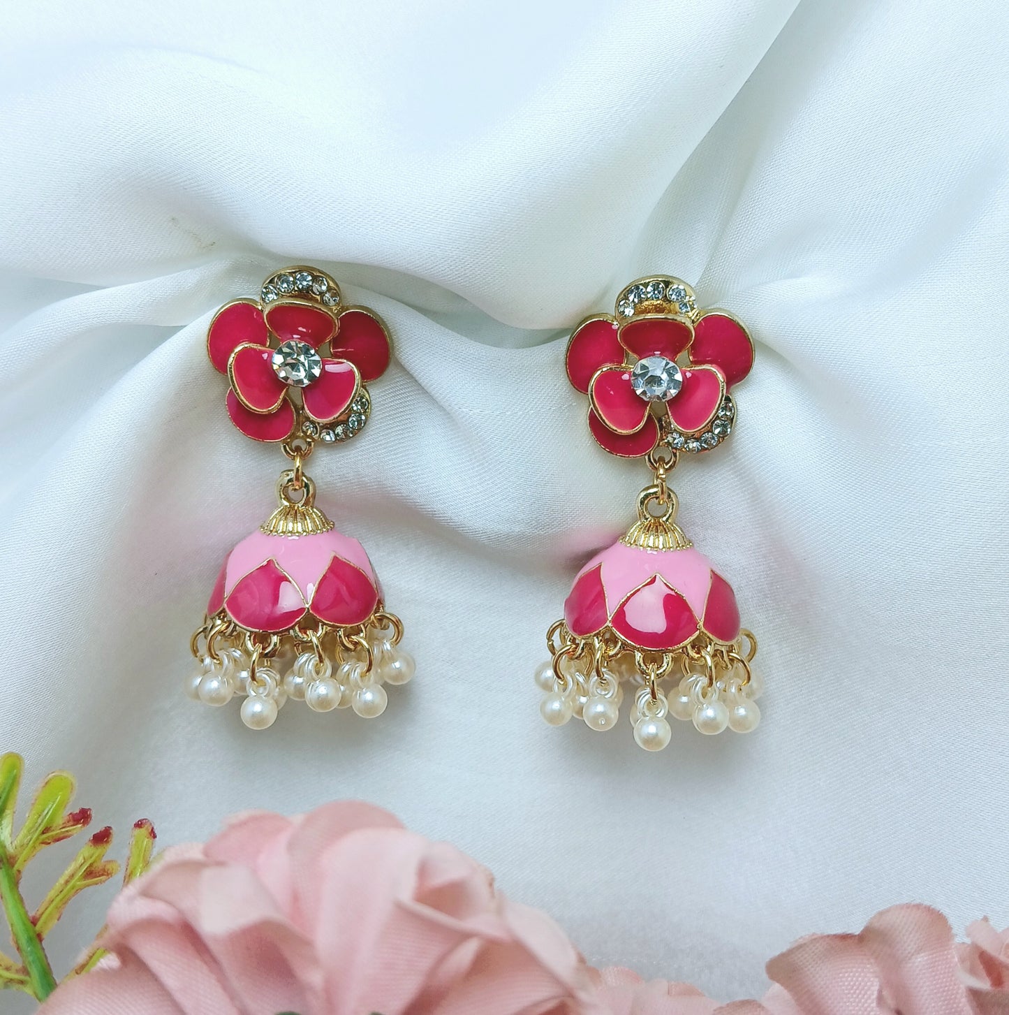 Elegant Flower Jhumkaas - Essentique