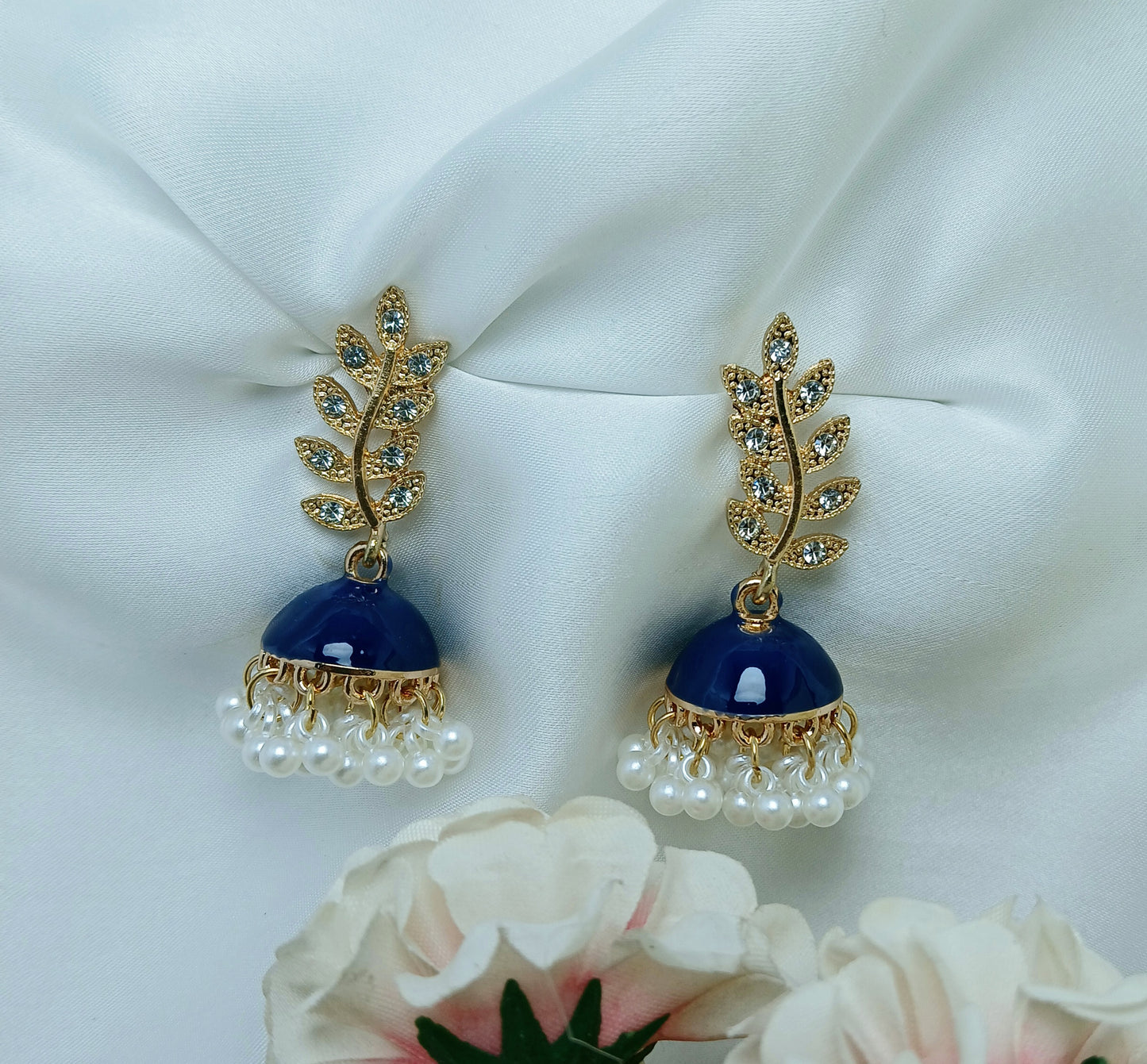 Leaves Branch Plain Jhumkaas Available in 4 Colors - Essentique