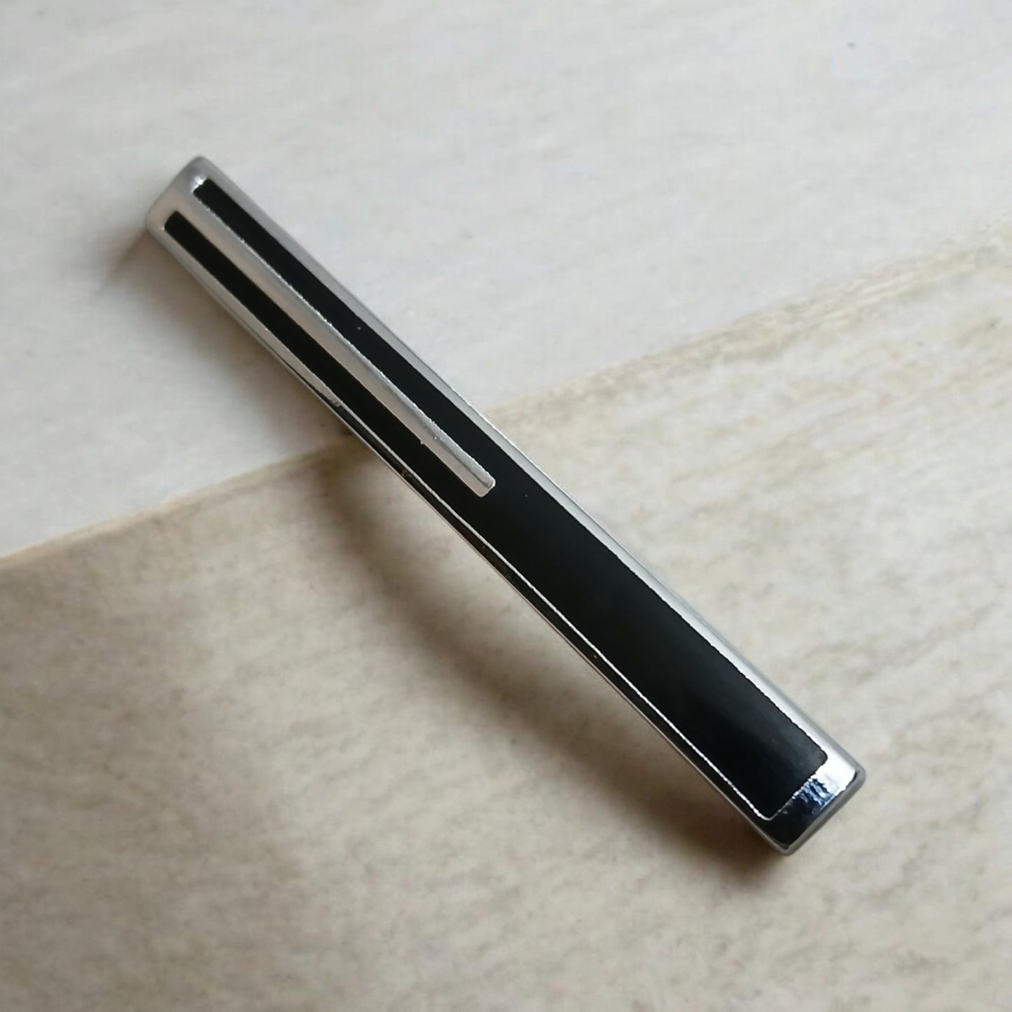 Silver Tie Pins with Black Mat Base in 5 Designs - Essentique