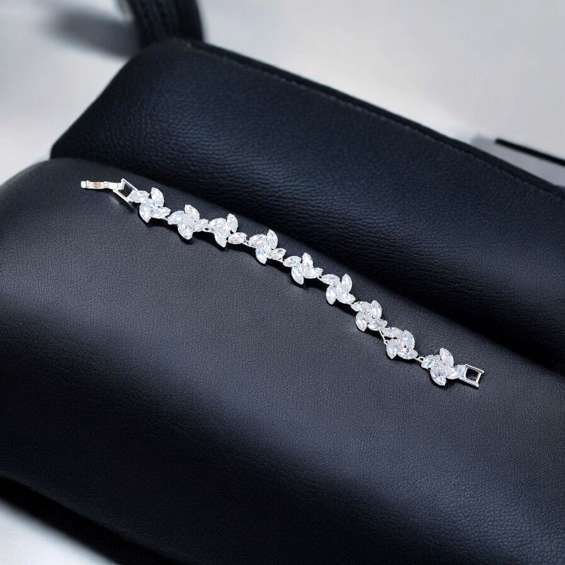 Silver Bracelet with White Stones - Essentique