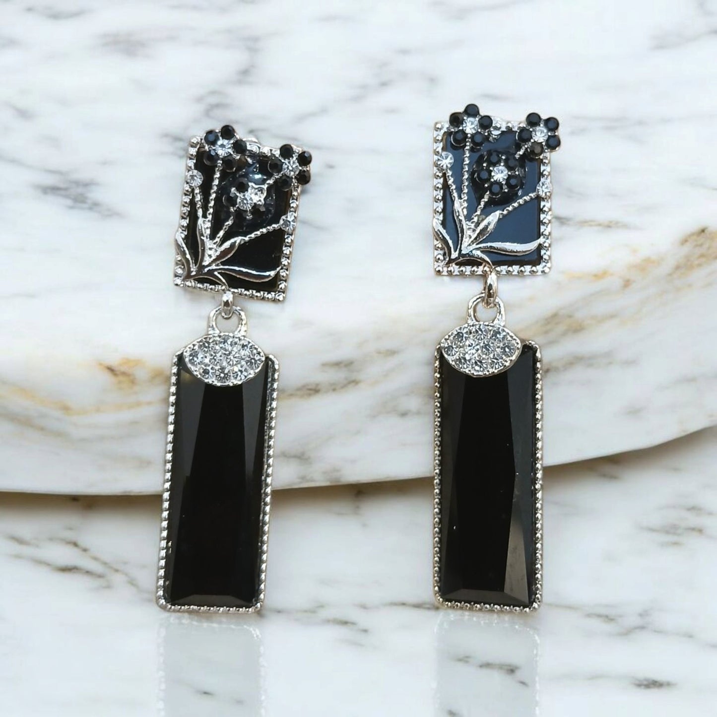 Classy Glassy Long Earrings - Essentique