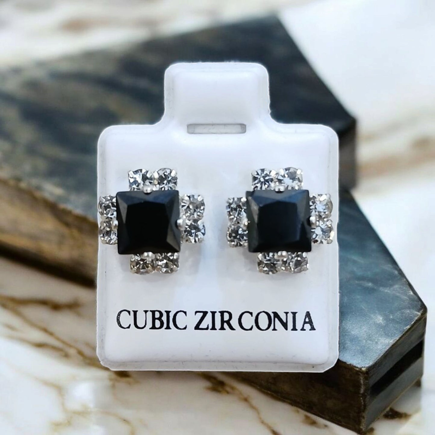 Silver Square Cubic Zirconia Tops available in 6 colors