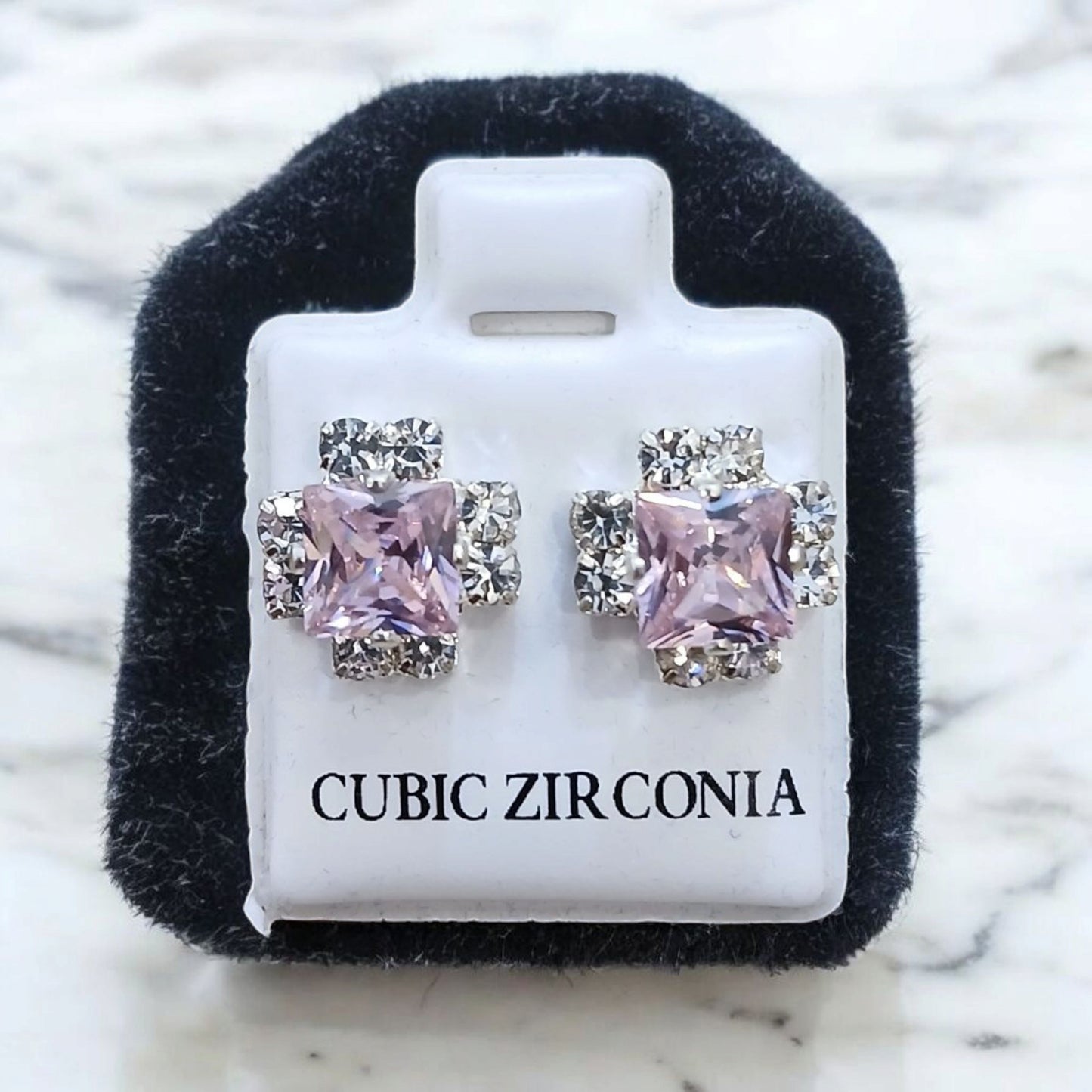 Silver Square Cubic Zirconia Tops available in 6 colors