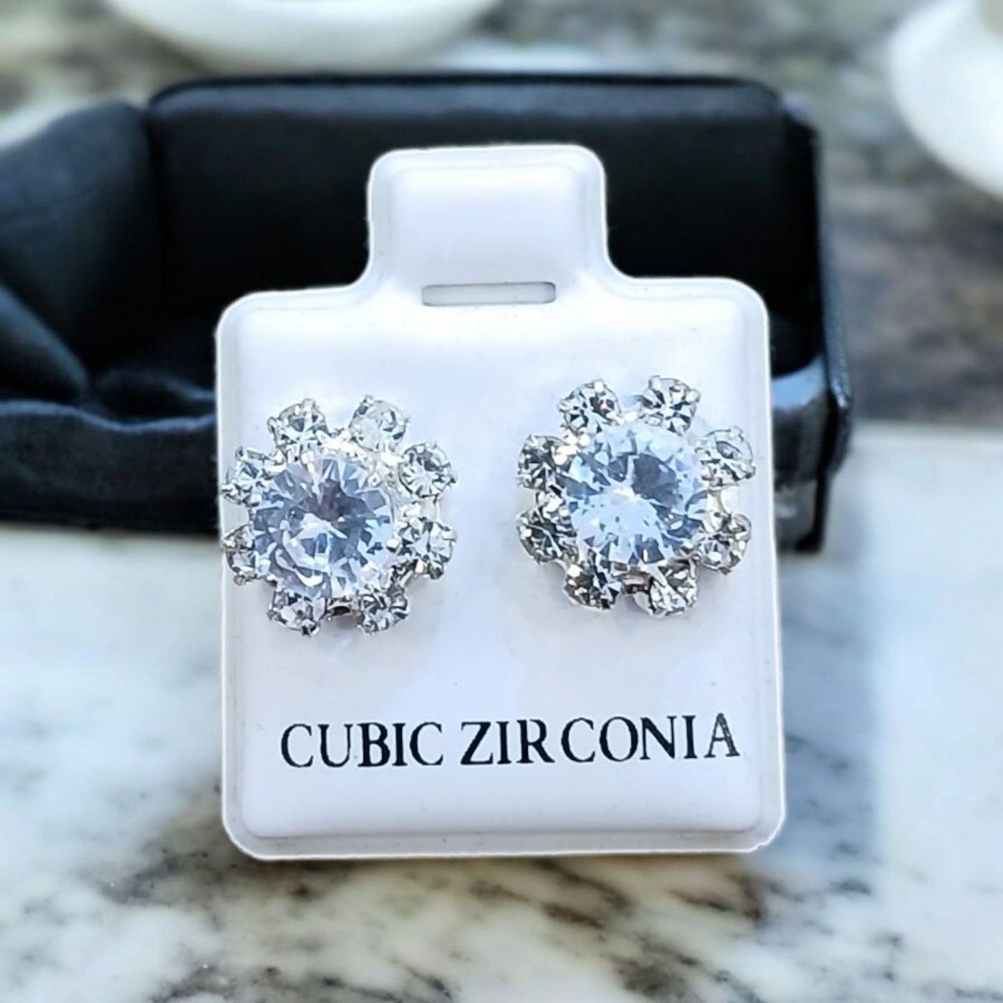 Silver Round Cubic Zirconia Tops available in 6 colors