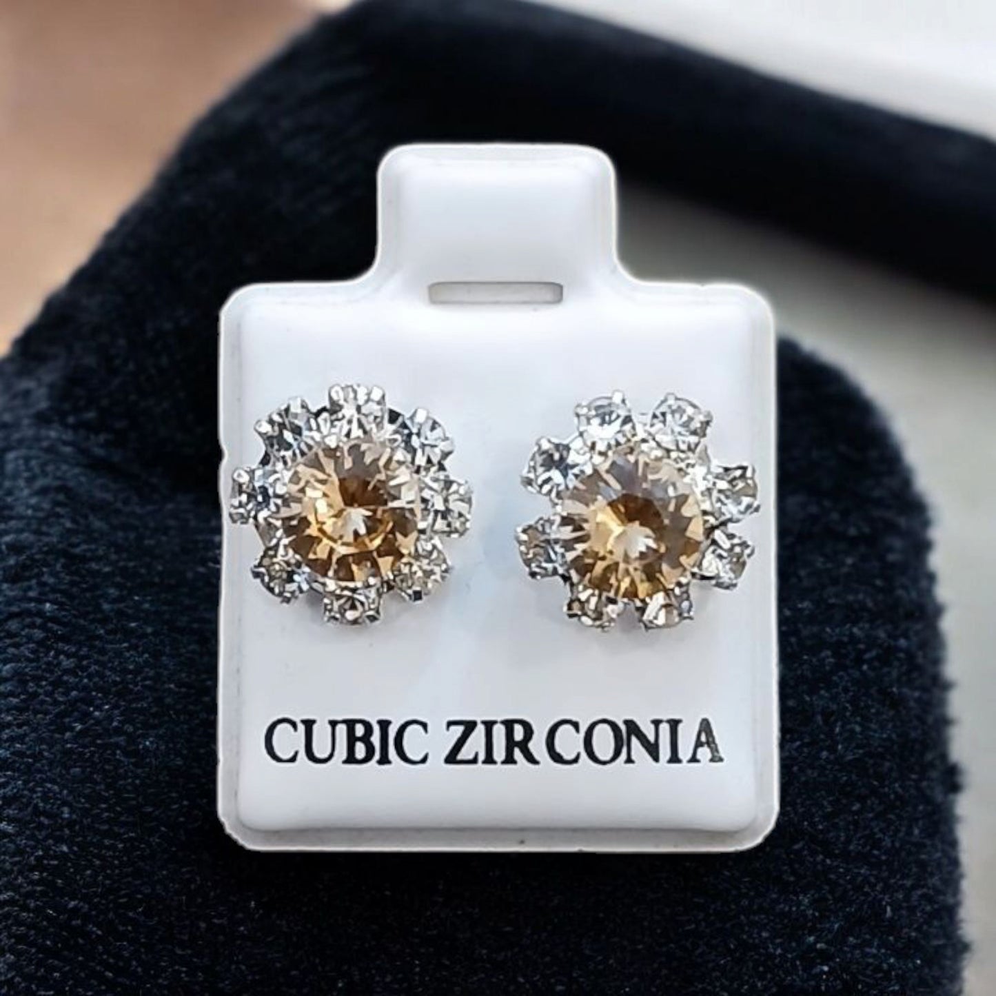 Silver Round Cubic Zirconia Tops available in 6 colors