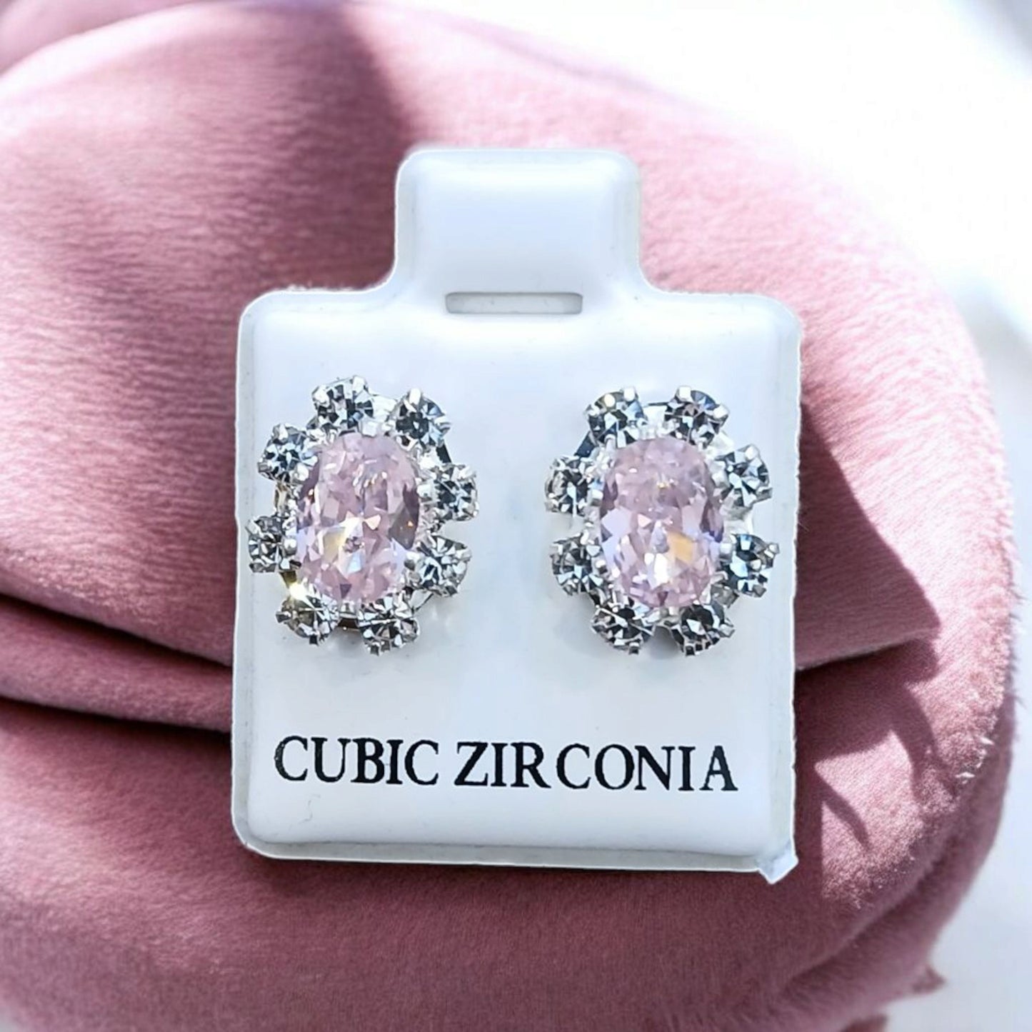 Silver Cubic Oval Zirconia Tops available in 6 colors