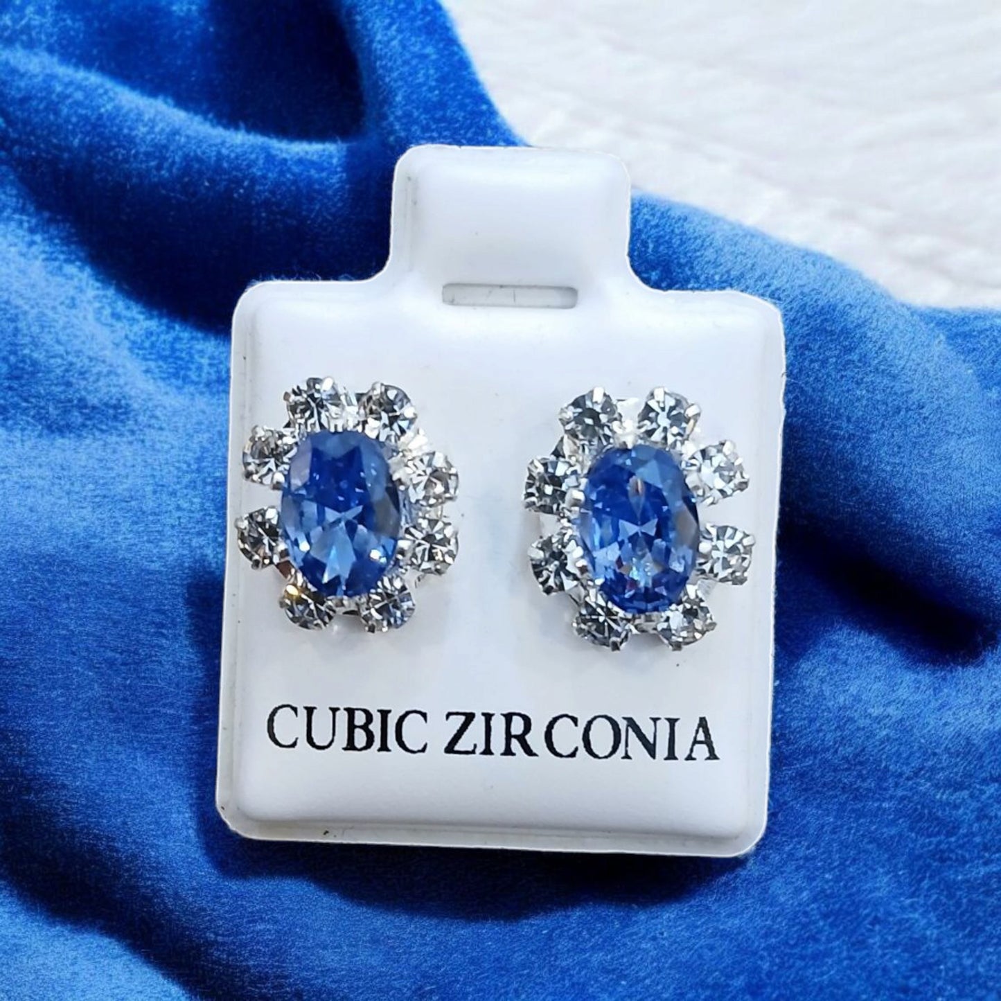 Silver Cubic Oval Zirconia Tops available in 6 colors