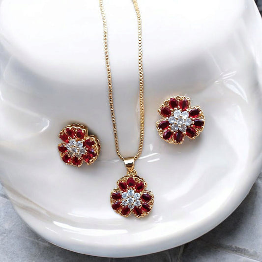 Golden Modish Pendant Set Available in 2 Colors