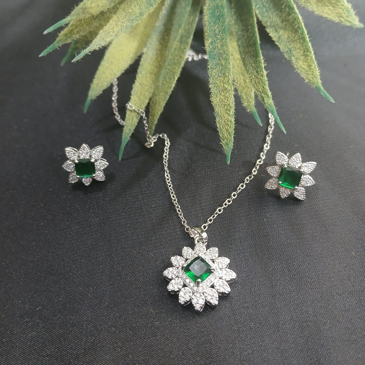 Elegant Silver Pendant Set Available in 3 Colors