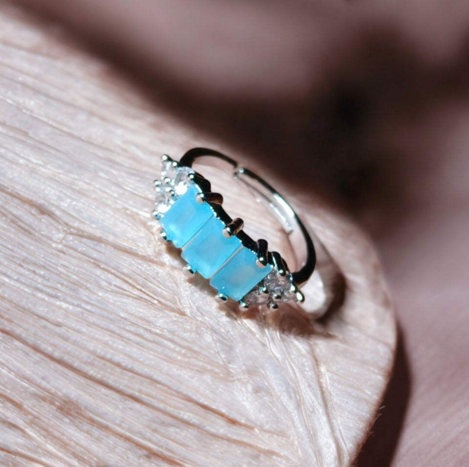 Silver Ring With Turquoise Stones - Essentique