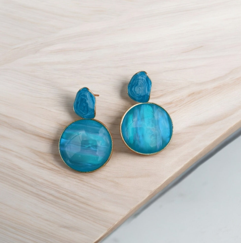 Graceful Epoxy Earrings Available in Bright Colors - Essentique