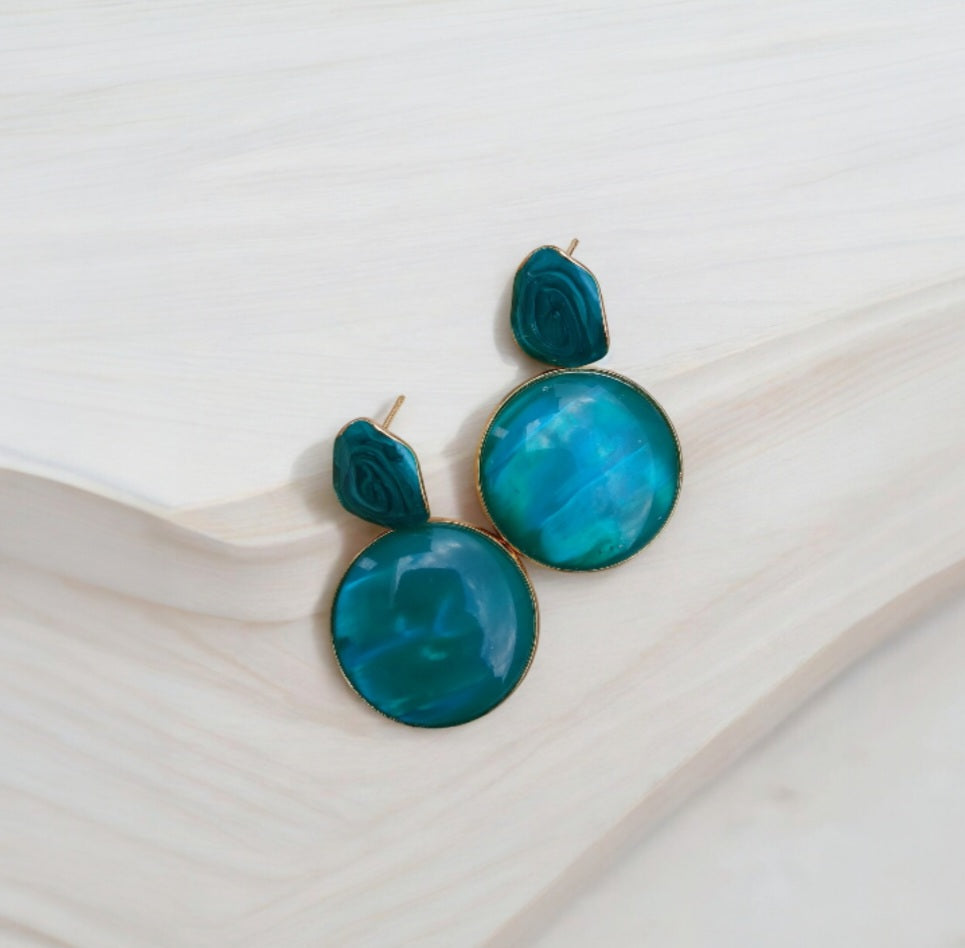 Graceful Epoxy Earrings Available in Bright Colors - Essentique