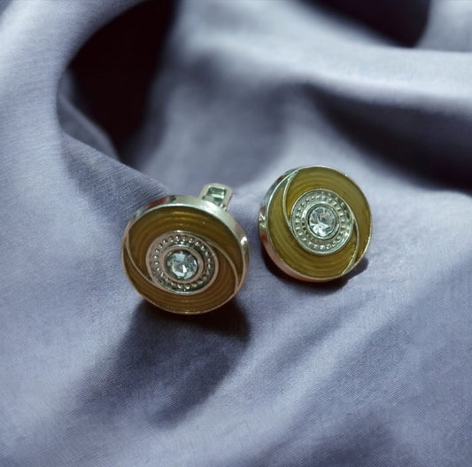 Mustard Based Silver Cufflinks - Essentique