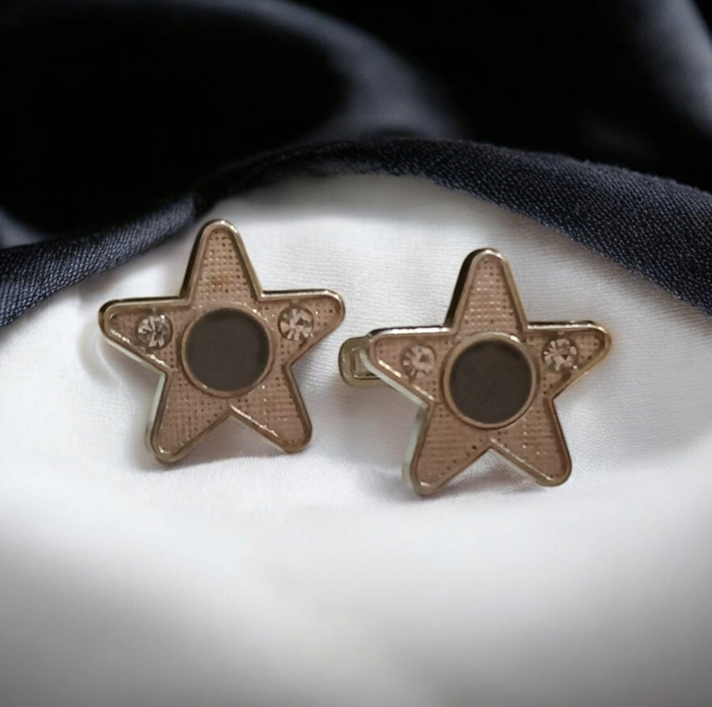 Star Shaped Silver Cufflinks - Essentique